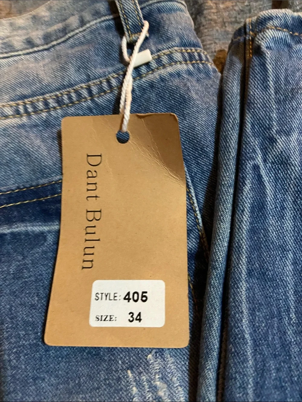 Slim Straight Men's Denim Jeans in Faded Blue